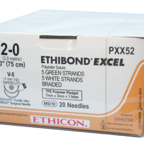 Ethibond Suture 2-0, 26mm, 1/2C, 90cm (Box of 36)